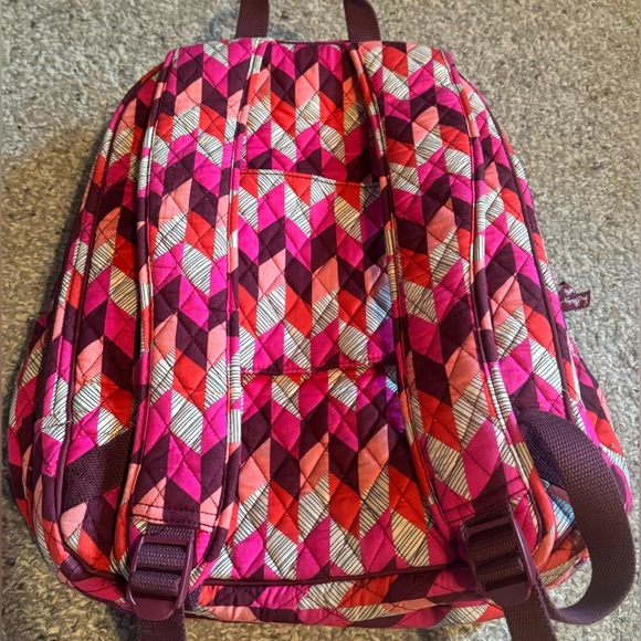 Vera Bradley Backpack Large Bohemian Chevron Padded Laptop / Straps Zip Pockets - Picture 8 of 9
